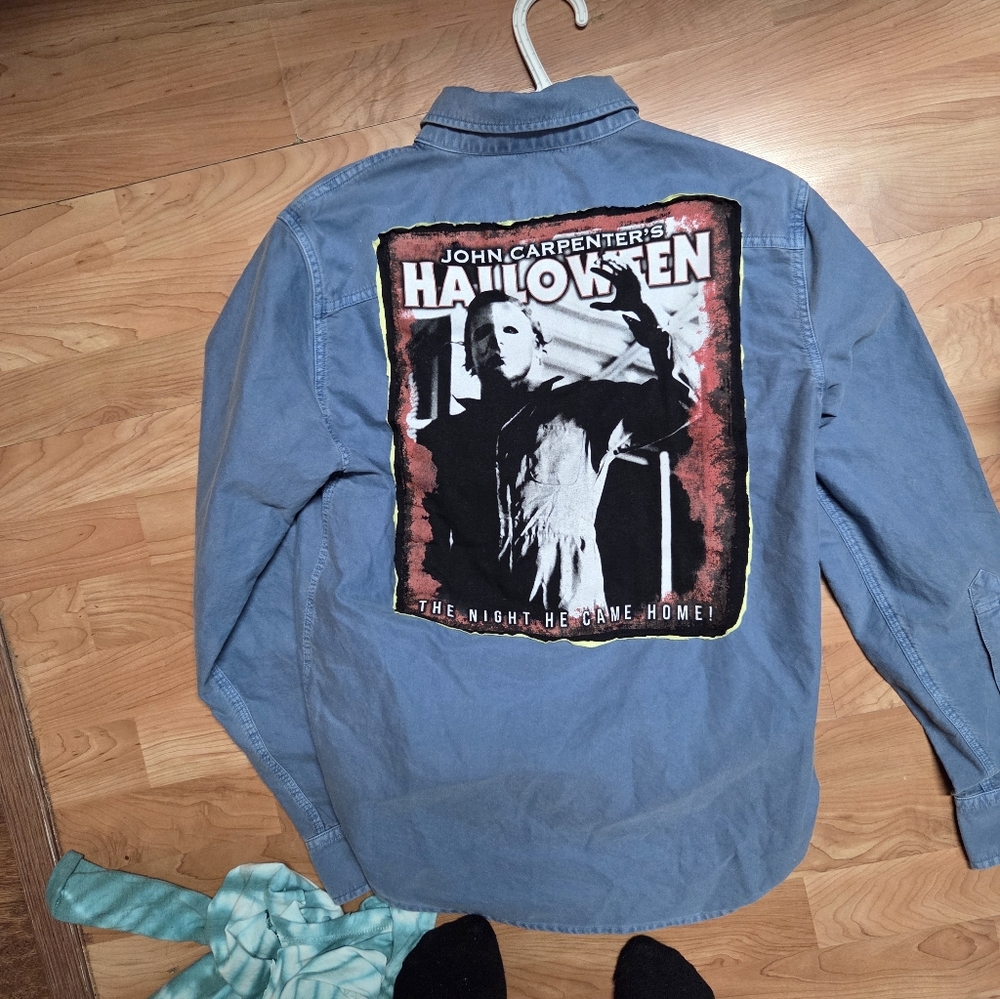 Halloween upcycled Jean shirt